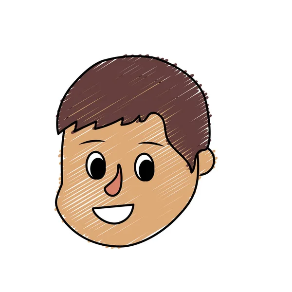 Cabeza Niño Avatar Con Diseño Peinado Vector Ilustración — Archivo Imágenes Vectoriales