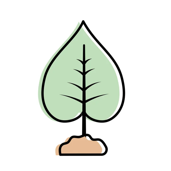 Agradable Planta Con Suelo Ecología Natural Vector Ilustración — Archivo Imágenes Vectoriales