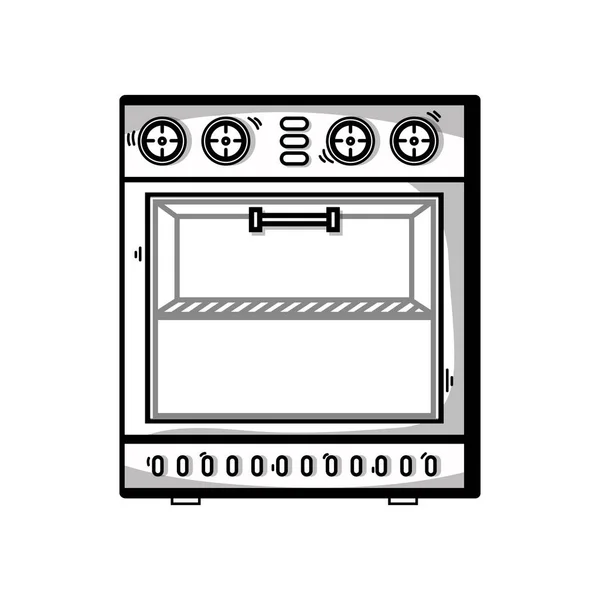 Linea Tecnologia Forno Elettrico Utensile Cucina Vettoriale Illustrazione — Vettoriale Stock