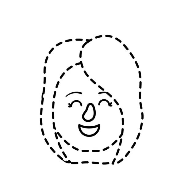 Пунктирная Форма Аватара Женщина Голову Прической Дизайн Векторной Иллюстрации — стоковый вектор
