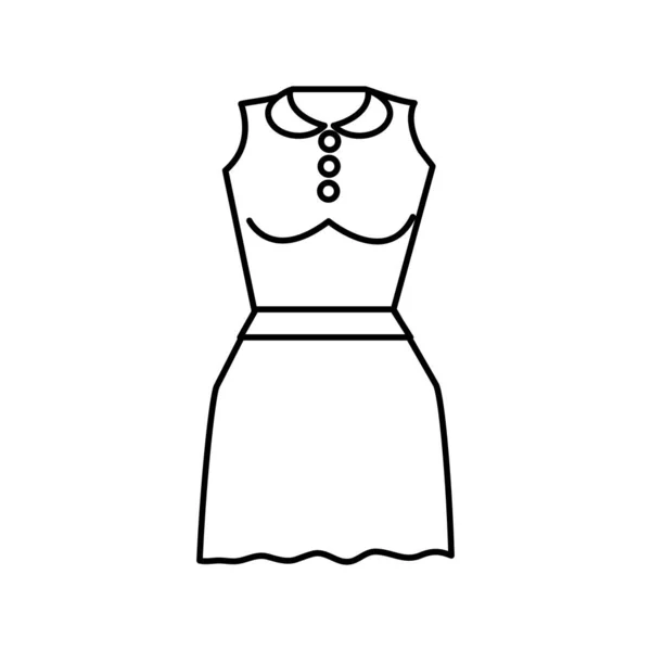 Лінія Випадкової Блузки Коротка Спідниця Векторна Ілюстрація Дизайн — стоковий вектор