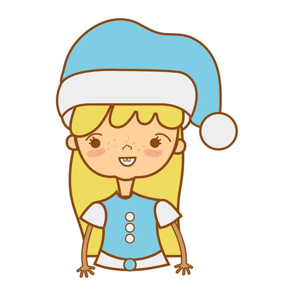 Menina Beleza Celebrando Feliz Natal Vetor Ilustração — Vetor de Stock