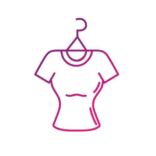 Ligne Vêtements Shopping Sur Marché Avec Illustration Vectorielle Design Style — Image vectorielle