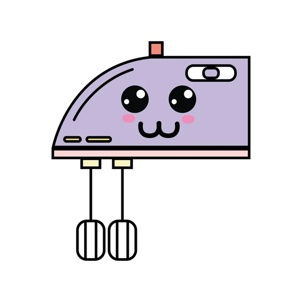 Kawaii Niedlich Glücklich Mixer Technologie Vektor Illustration — Stockvektor