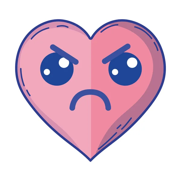 Εικονογράφηση Φορέα Του Kawaii Χαριτωμένο Θυμωμένος Καρδιά Αγάπη — Διανυσματικό Αρχείο