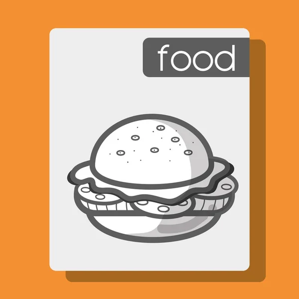 Вкусный Гамбургер Икона Быстрого Питания Векторная Иллюстрация — стоковый вектор