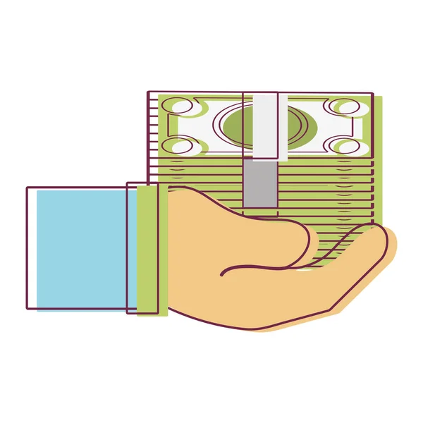 Fatura Dinheiro Dinheiro Desenho Ilustração Vetor Mão — Vetor de Stock
