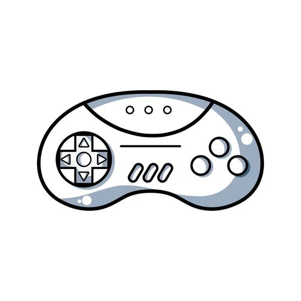 Lijn Videogame Controller Met Knoppen Spelen Console Vectorillustratie — Stockvector