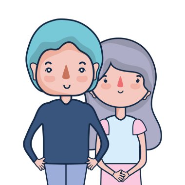 Güzellik çift ile birlikte saç modeli tasarım illüstrasyon vektör