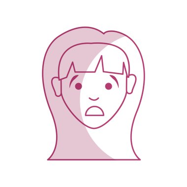 siluet saç modeli ve şık bluz, vektör çizim kadın ile şaşırttı