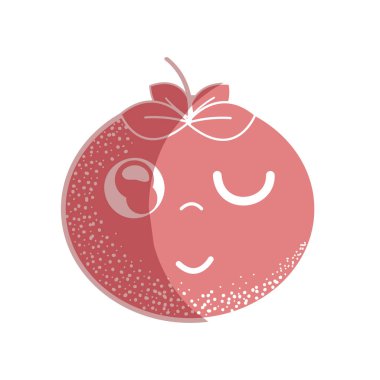 siluet kawaii güzel komik Domates sebze, vektör çizim