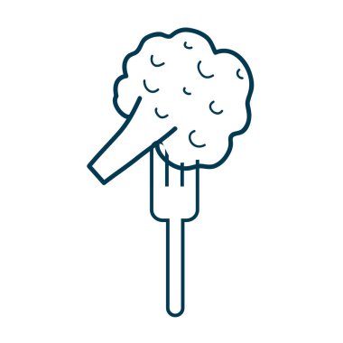 doğal salata, vektör çizim prepair için kontur taze brokoli