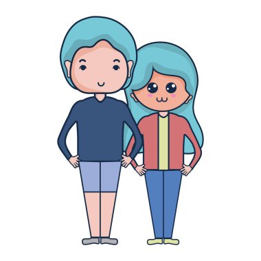 Güzellik çift ile birlikte saç modeli tasarım illüstrasyon vektör