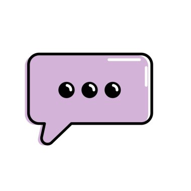 sohbet kabarcık metin ileti simge vektör çizim