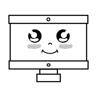 satır kawaii şirin mutlu bilgisayar teknoloji vektör çizim