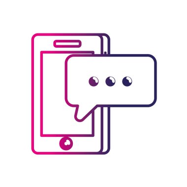 satır smartphone teknoloji sohbet kabarcık metin vektör çizim ile