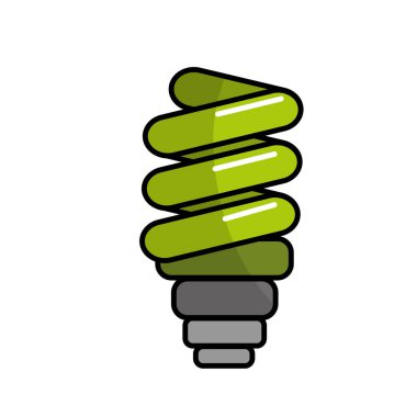 yeşil ampul enerji kutsal kişilerin resmi, vektör çizim kaydetmek