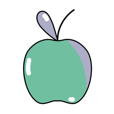 lezzetli elma meyve vitamin ve protein vektör çizim ile