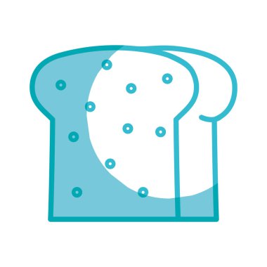 siluet lezzetli dilim ekmek unlu gıda vektör çizim