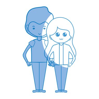 illüstrasyon siluet güzellik çift ile birlikte saç modeli tasarım vektör