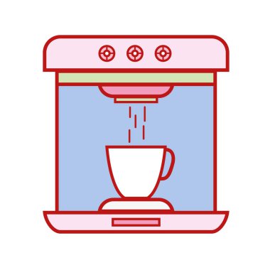 teknoloji kahve makinesi elektrikli mutfak gereçler vektör çizim
