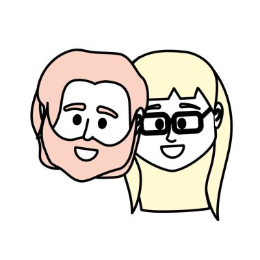 çift kafa ile birlikte saç modeli tasarım illüstrasyon vektör