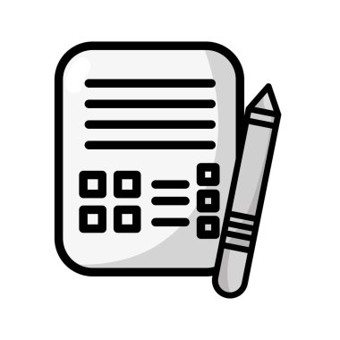 gri tonlamalı iş belge bilgileri kalem aracı vektör çizim ile