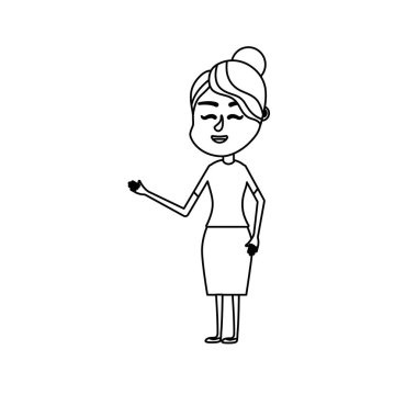 satır kadın saç tasarım ve şık giysileriyle vektör çizim ile