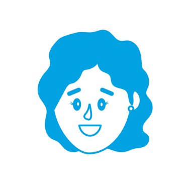 siluet avatar kadın baş saç modeli tasarımı ile illüstrasyon vektör