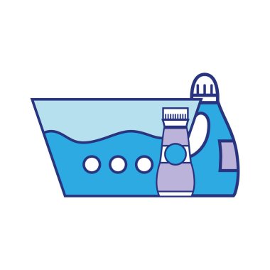 su kova deterjan sıvı ve yumuşatıcı şişe vektör çizim ile