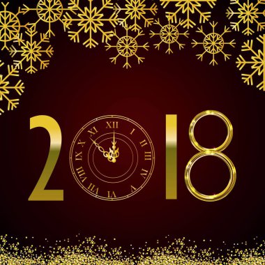 Mutlu yeni yıl ve kutlama tema vektör çizim saatinde