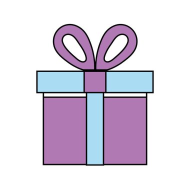 Şerit dekorasyon tasarım vektör çizim ile mevcut hediye kutusu