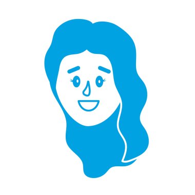 siluet avatar kadın baş saç modeli tasarımı ile illüstrasyon vektör