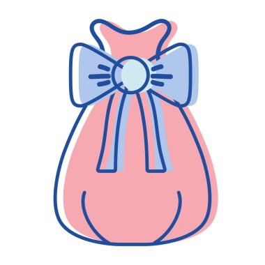 Noel Baba çanta robbon tasarım vektör çizim ile