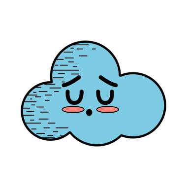 Kawaii şirin ihale bulut hava vektör çizim