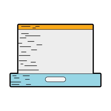 Teknoloji laptop için iş bilgi vektör çizim