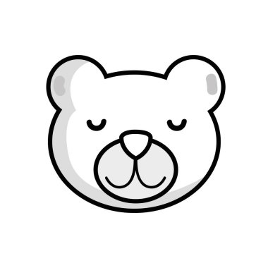 satır şirin ayıcık baş tasarım vektör çizim