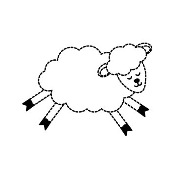 noktalı şekil şirin koyun yün tasarlamak vektör hayvanla