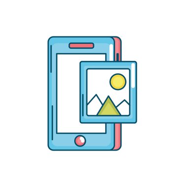 resim simge vektör çizim ile Smartphone teknoloji