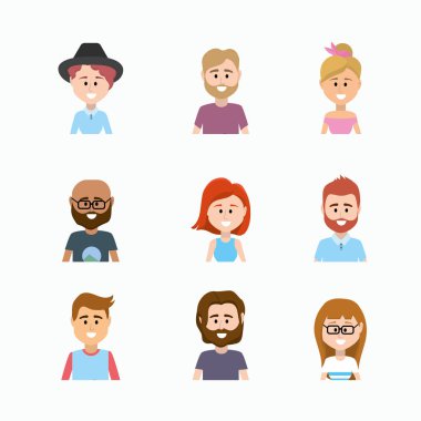arkadaş grubu stil tasarlamak vektör sevimli insanlar koymak