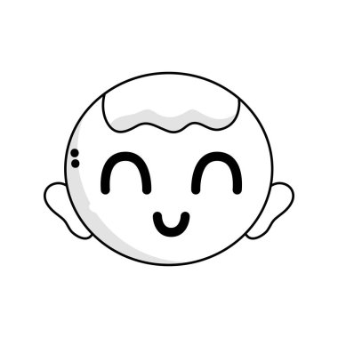 şirin bebek çocuk kafa saç modeli tasarım vektör çizim ile satır