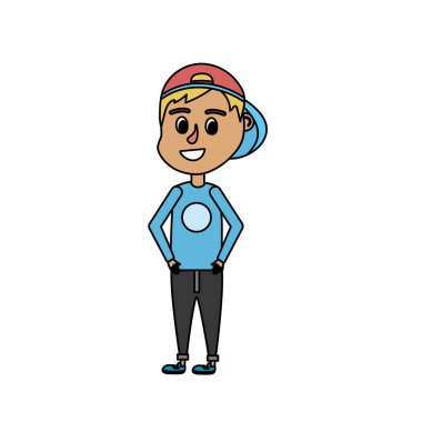 saç tasarım ve rahat kıyafetler vektör çizim bir çocuk