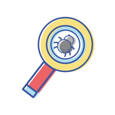 Örümcek böcek vektör çizim içinde olan Büyüteç