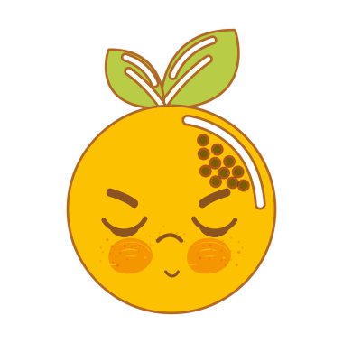 Kawaii güzel kızgın Domates sebze, vektör çizim