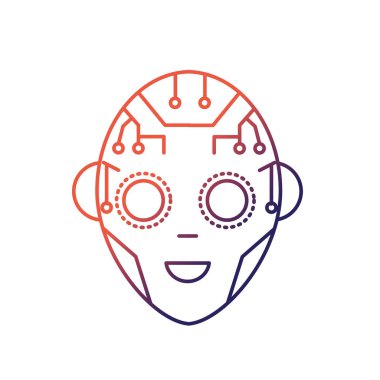 arayüzü ve siber sistem bağlantı vektör çizim kafasına çizgi