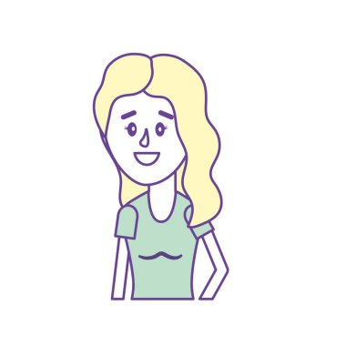 kadın saç modeli ve bluz tasarım vektör çizim ile