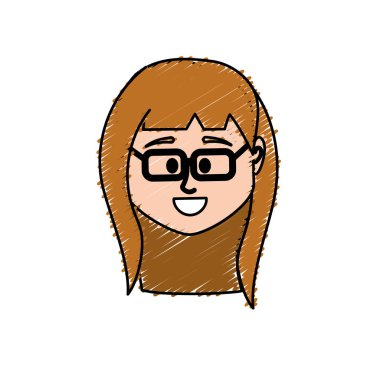 Avatar kadın başına sosyal Kullanıcı vektör çizim