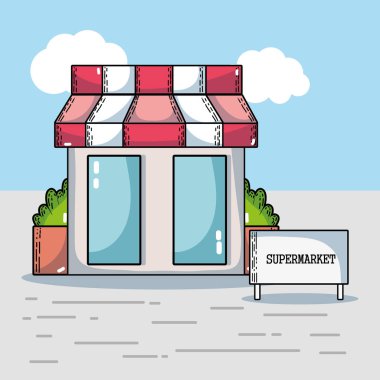 taze süpermarket ürünleri ve beslenme gıda vektör çizim