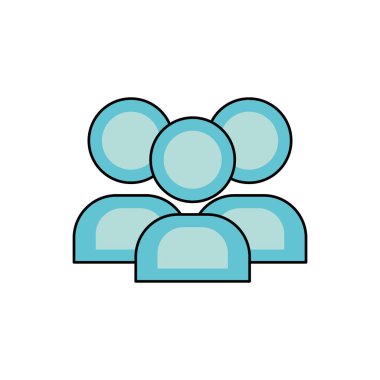 ekip çalışması insanlar piktogram sosyal bağlantı vektör çizim için