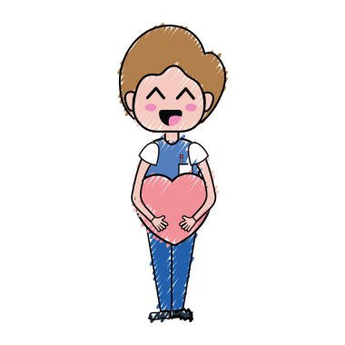 uzman adam doktor kalp vektör çizim ile